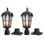 Lanterne de poteau d'extérieur Dusk To Dawn, lampadaire extérieur en verre Water Ripple, base E26, noir