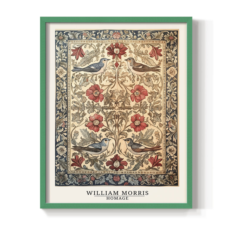 WM MORRIS Series CCCXCI Framed Print - Solid Wood, H 15 po x l 12 po, Vert