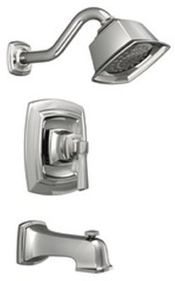 Ensemble de baignoire et douche en chrome 82830ep avec pomme de douche à fonction unique et valve brute de la collection boardwalk