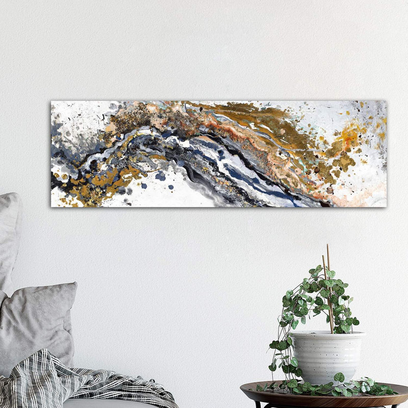 «Turbulence» par Patricia Pinto, impression sur toile tendue, H 12 po x l 36 po x 1,5 po, Toile tendue, Pas de tapis