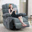 Fauteuil berçant et inclinable de massage pour adultes surdimensionné avec 2 porte-gobelets, port de charge USB doux avec massage manuel et chaleur