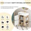 Évier de meuble-lavabo de 21,6 po, armoire à motif ondulé, accents en cuivre brossé et lavabo contemporain en céramique facile à entretenir, porte à fermeture en douceur, grand espace de rangement pour l'organisation de la salle de bain