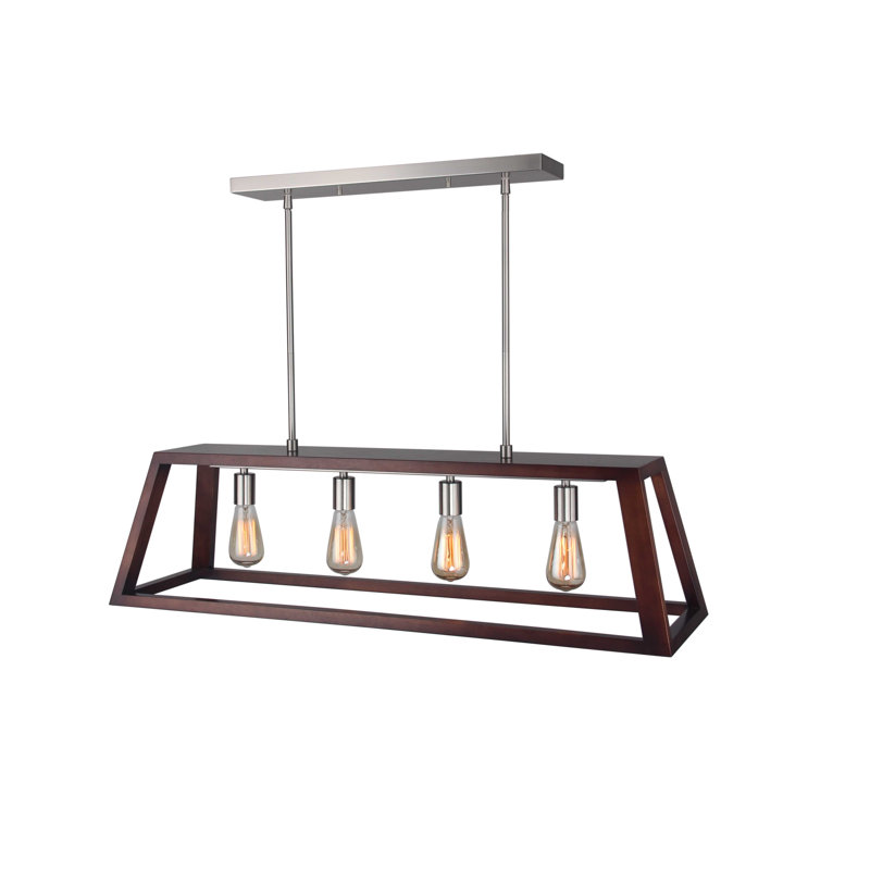 Cedric 4 - Light Kitchen Island Pendant, Satin Nickel
