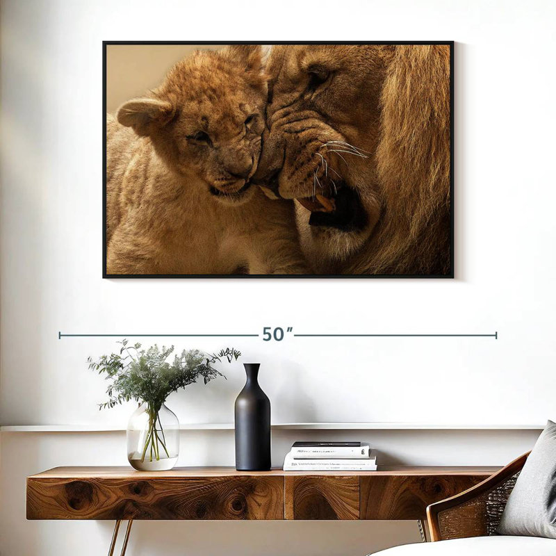 Bonding Lions, 27" H x 40" W