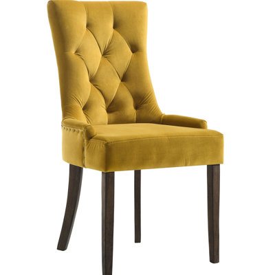 Paire de chaises d'appoint jaunes - revêtement pour un repas agréable de 2 salles à manger rembourrées et confortables