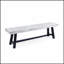 Bancs d'extérieur Carlisle, sablé + noir (ensemble de 2), siège en bois d'acacia durable pour des rassemblements extérieurs élégants et confortables
