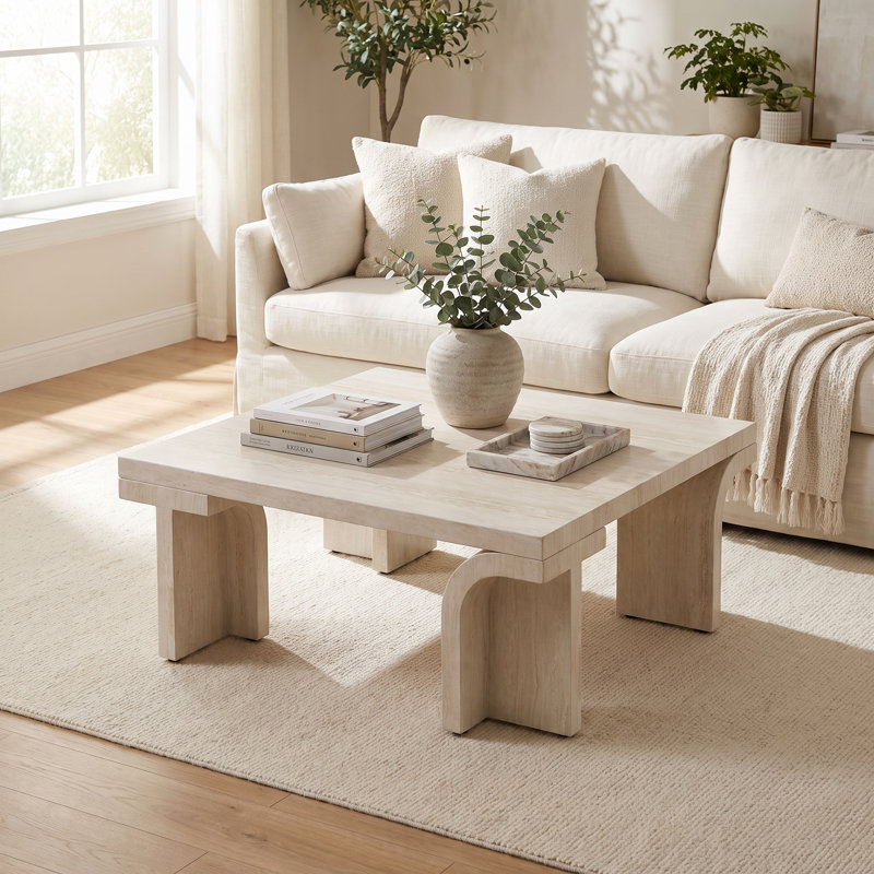 Table basse Arvyn Travertine Finish, Petit