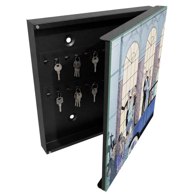 Key box for home, Opens to the right, 30x30x5, White, An Art Deco party full of elegance and style, 