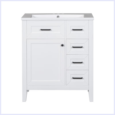 Ensemble de meuble-lavabo moderne avec lavabo et tiroirs