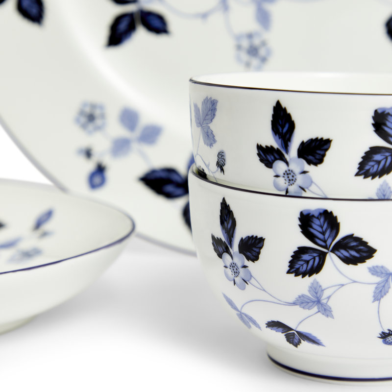 Wild Strawberry Inky Blue 15-Piece Dinnerware Set