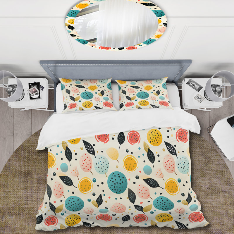 Ensemble de housse de couette Midcentury Pastel, Housse de couette simple + 1 taie décorative stan