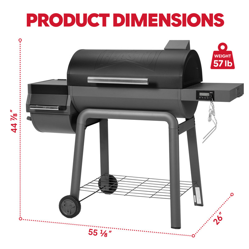 FEASTO 30-Inch Heavy-Duty Charcoal Grill with Digital Temperature Control & 2 Meat Probes, Outdoor BBQ Grill with Offset Smoker
