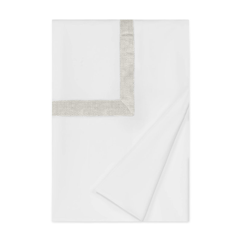 Yves Duvet Cover, Queen Duvet Cover, White/Antique Cream HBN