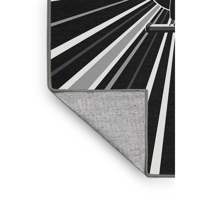 Tapis géométrique moderne lavable à la machine Noma, 7 x 9