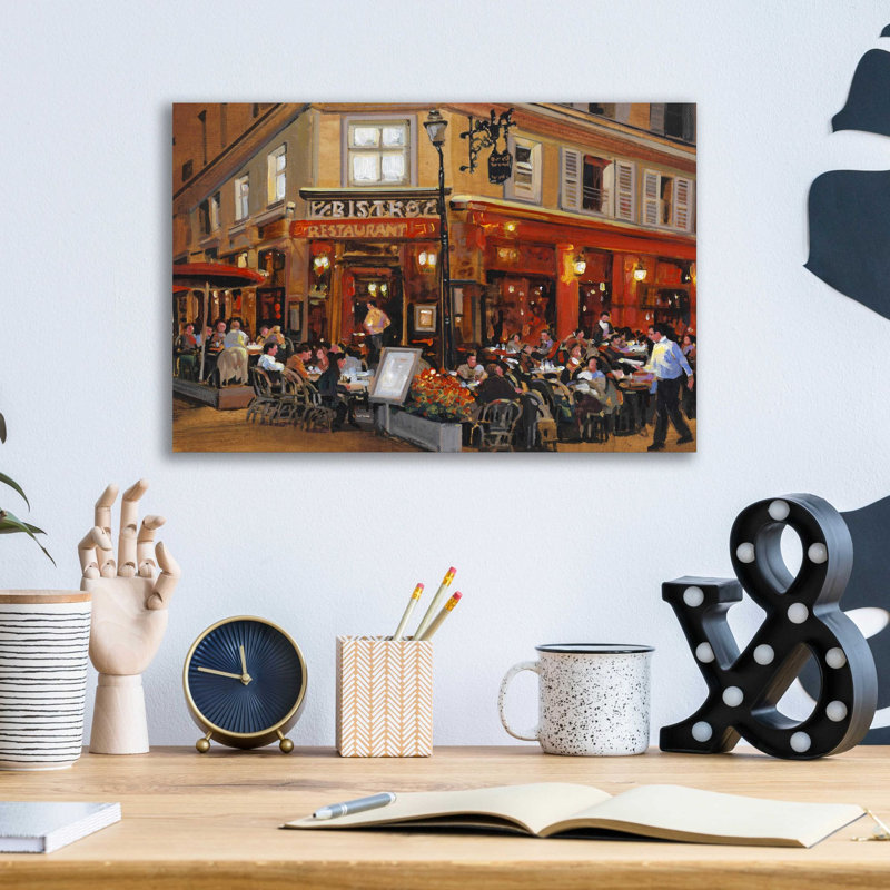 «Bistro I» par Tim O'Toole, art mural en verre acrylique, H 12 po x l 16 po x P 0,13 po