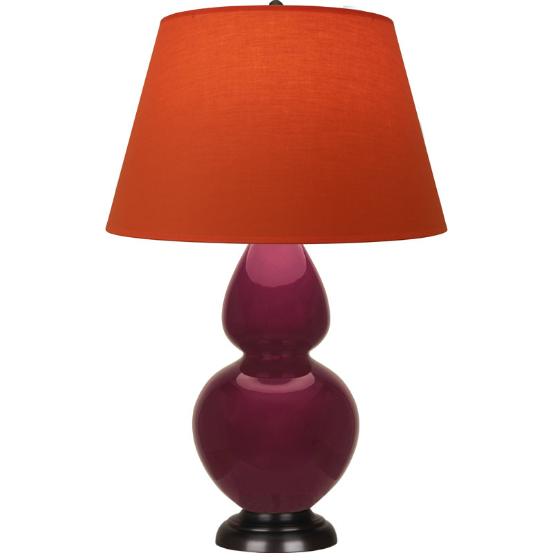 Double Gourd Table Lamp, Cobalt/Antique Silver, Tangerine/Taupe, Brass