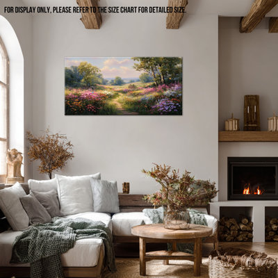 GUTTATY, art mural de printemps, photos de nature champêtre, grand paysage rétro, œuvre d'art murale, peinture de ferme rustique pour le salon, 12 x 24 pouces
