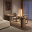 Bureau brun en bois massif en forme de U-108772224