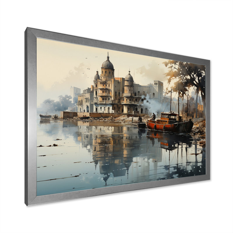 Cuba Havana Harbour II - Cityscapes Wall Decor, H 30 po x l 40 po x P 1,5 po, Cadre simple argenté