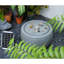 18" Solar Garden Bubbler Waterfall Fountain with LED Lights & Pump, Spherical Basin Fountain  for patio, deck & yard, Grey