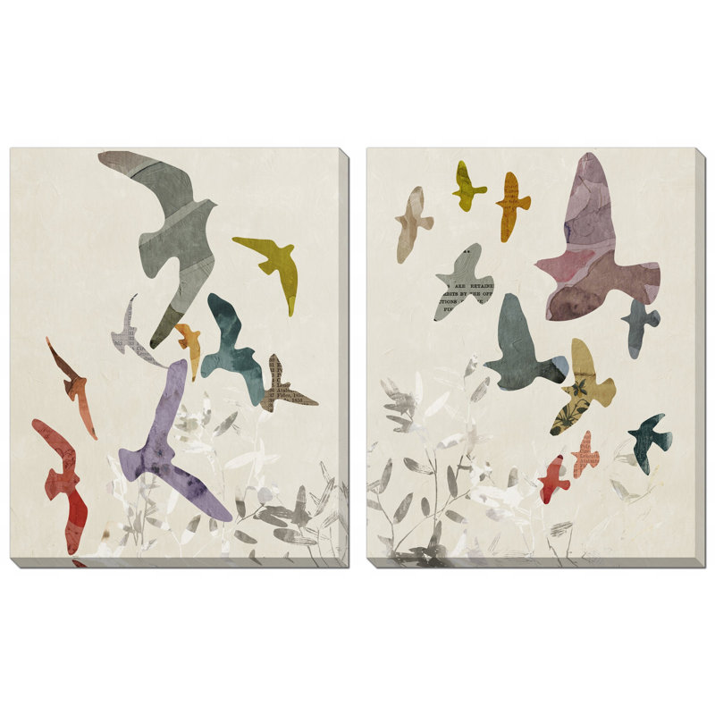 Flocking Canvas Wall Art Set