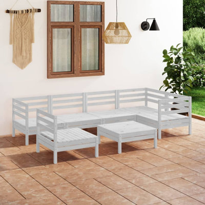 7 Piece Garden Lounge Set in Solid Pinewood