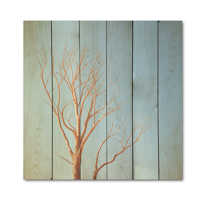 «Blue Timbers Trace Photo I», art mural en bois sur bois de pin naturel, H 15 po x l 15 po