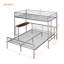 Lit superposé argenté métallique avec bureau et - simple au-dessus d'un lit double, confortable pour la chambre à coucher en métal argenté de qualité, solution pratique-1954036771