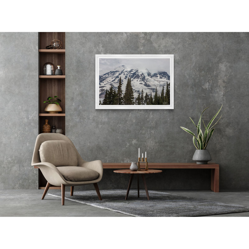 Mont Rainier, Cadre blanc, H 29 po x l 42 po x P 1,5 po