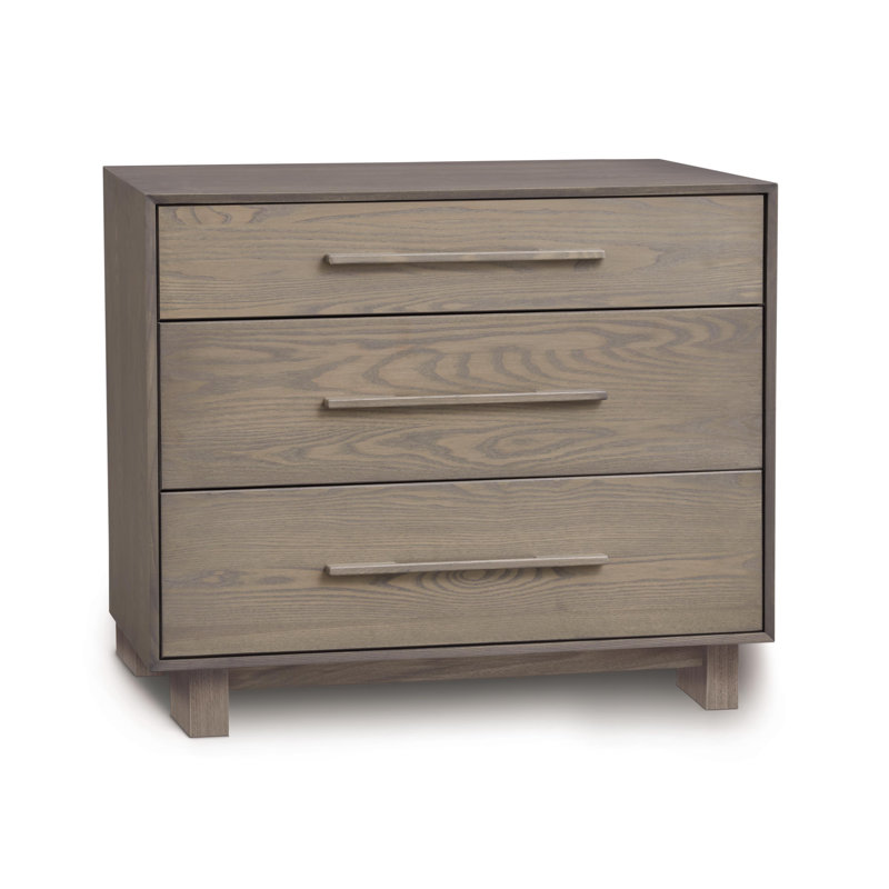 Sloane 3 - Drawer Solid Wood Dresser, Weathered Oak