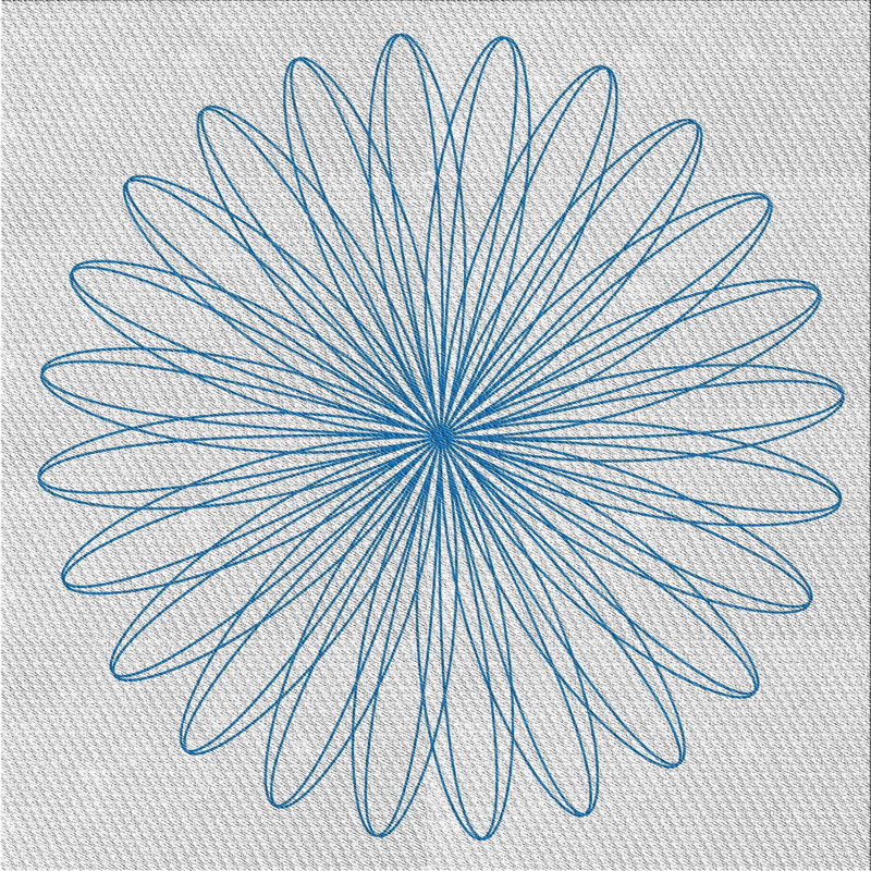 Tapis de zone bleue à motifs, Carré 8 pi