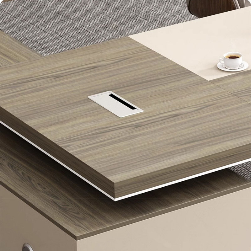 Bureau de fabrication en bois d'ingénierie durable, H 29,53 po x l 94,49 po x P 70,87 po