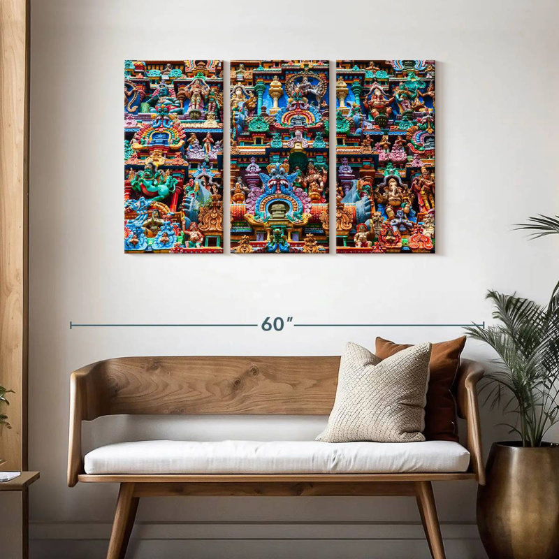 Adella Ornate Meenakshi Amman Temple, 28" H x 45" W