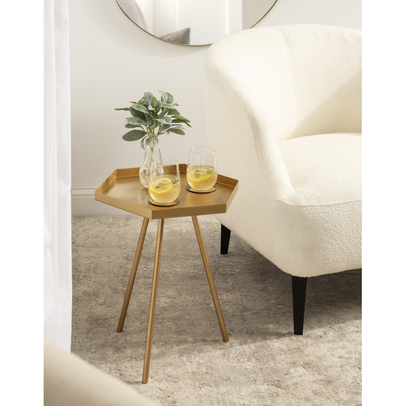 Alfie End Table, Gold, Gold