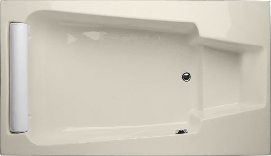 Premier 72 in. L Soaking Tub, Biscuit, Polished Nickel