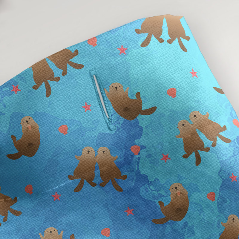 Katelyn Elizabeth Sea Otters Single Sower Curtain, Teal