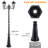 Ysn 85" Solar Lamp Post Light, Dusk To Dawn Lamp Posts Outdoor Lighting, 2-Head Solar Pole Lights Outdoor Post Lights, Retro Black Exterior Pole Lantern, Waterproof Light Posts For Outside Garden Yard