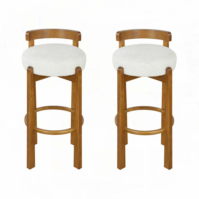 Wood Frame Barstool, White