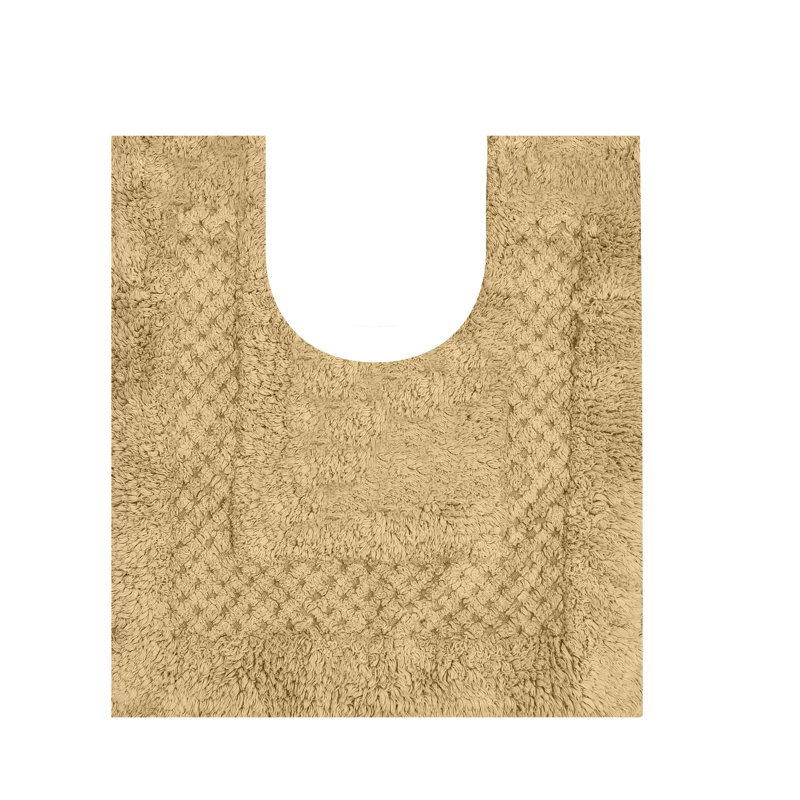Classy Absorbent Cotton Soft Contour Rug, Linen