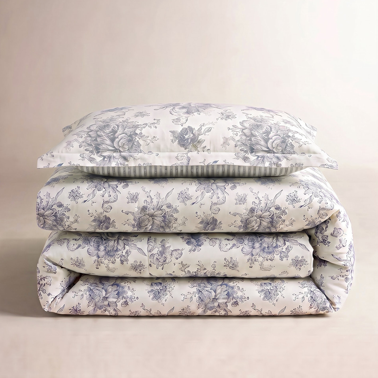 Benedictine Cotton Quilt Set, Twin/Twin XL Quilt + 1 Sham, Gray