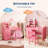 2-in-1 Kids Vanity Table with Lights - Wooden Princess Makeup Desk & Stool Set with 3-Color LED Mirror - Convertible Toddler Dressing Table to Writing Desk, 3 Drawers, Birthday Gift-1750970300