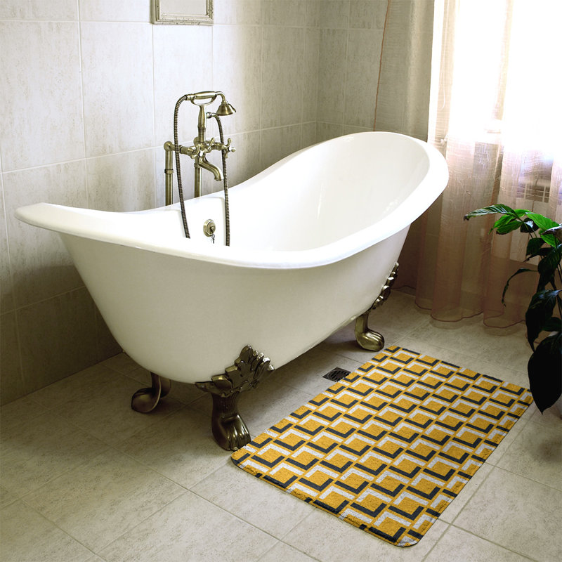 Tapis pour salle de bain Baltimore, l 17 po x L 24 po, Or, noir, blanc