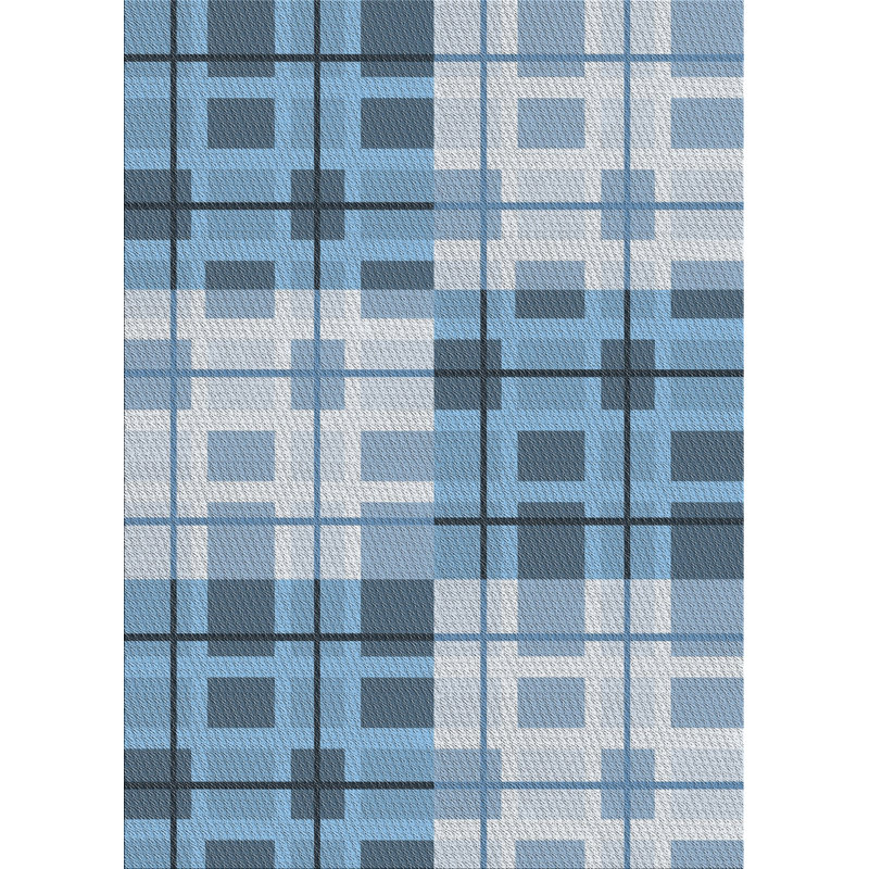 Tapis bleu en laine touffeté à la main Gerde