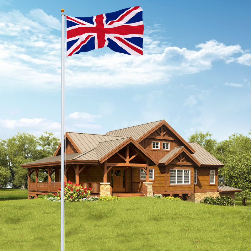 In-Ground Flag and Flagpole Set, 710cm H x 5cm W x 5cm D