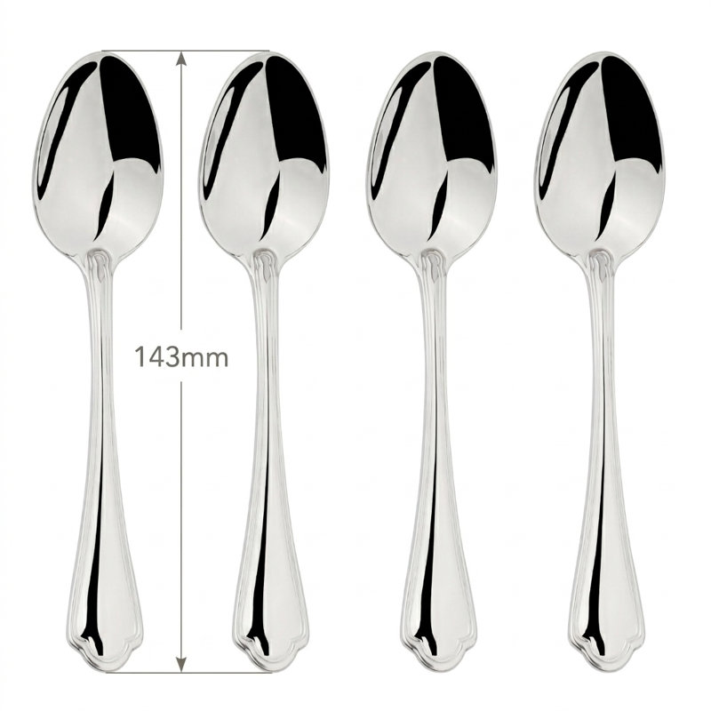 Cutlery Sets Stainless Steel 18/8 Dessert Spoon 4pc Set Catering Alhambra