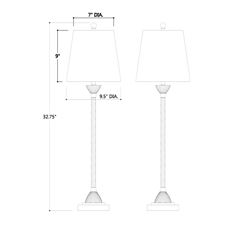 Madcap Cottage Buffet Table Lamp Set
