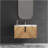 30 Inch Wall-Mounted Bathroom Vanity With 3D Fluted Panel & Ceramic Integrated Sink-1873934355