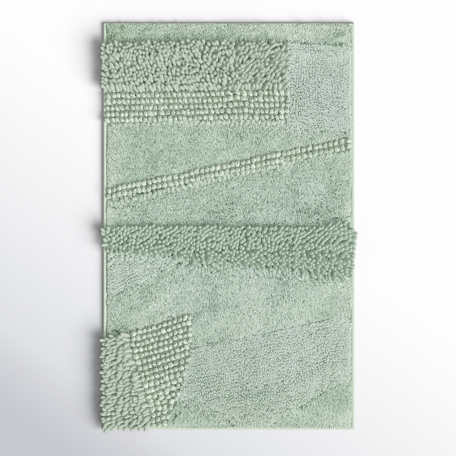 Laverne Solid Cotton Bath Rug, 21" W x 34" L, Seaglass