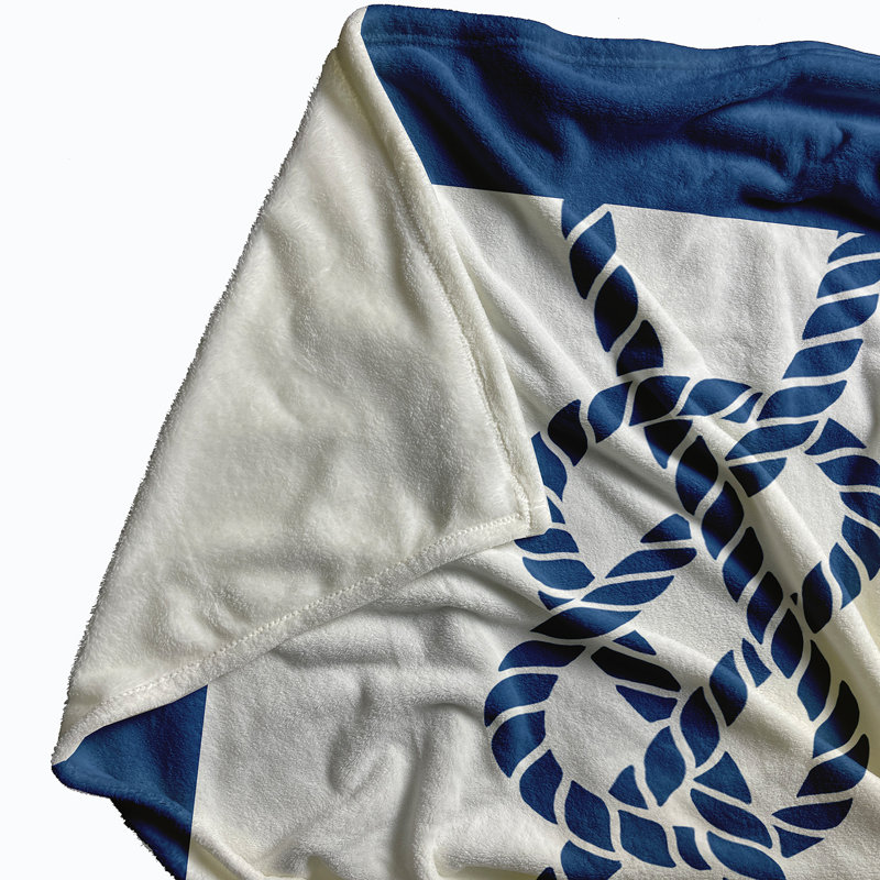 Jeté Nautical Nights, L 60 po x l 50 po x P 0,5 po, Bleu