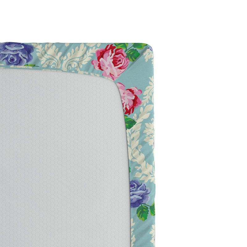 Microfiber Floral Fitted Sheet, Full Fitted Sheet